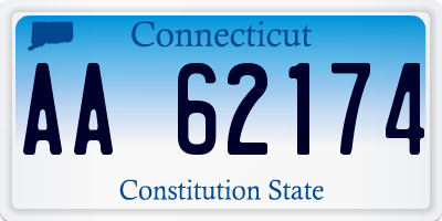 CT license plate AA62174