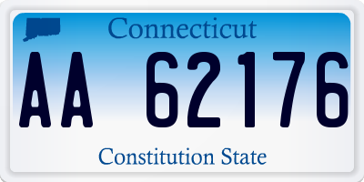 CT license plate AA62176