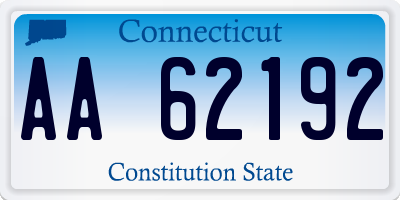 CT license plate AA62192