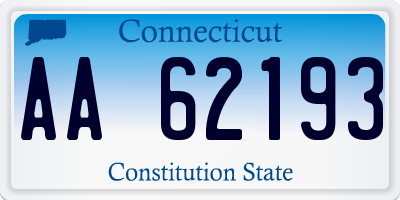 CT license plate AA62193