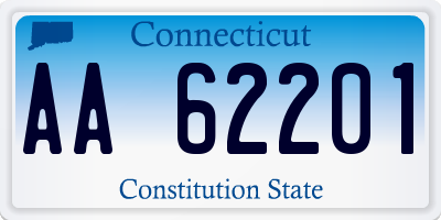 CT license plate AA62201