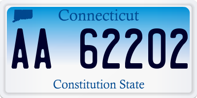 CT license plate AA62202