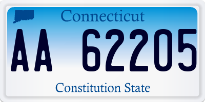 CT license plate AA62205