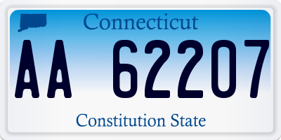 CT license plate AA62207