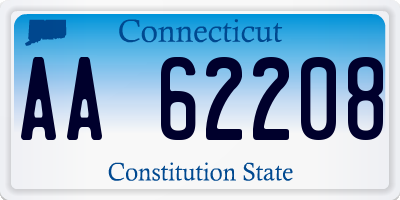 CT license plate AA62208