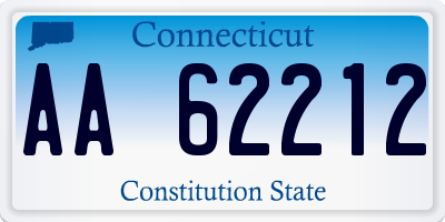 CT license plate AA62212