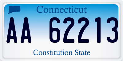 CT license plate AA62213