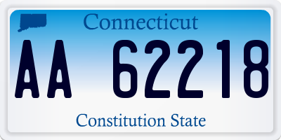 CT license plate AA62218