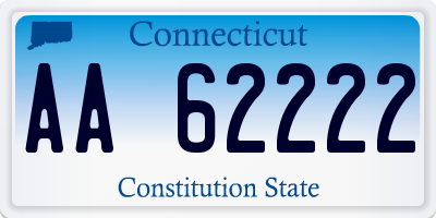 CT license plate AA62222