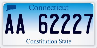 CT license plate AA62227