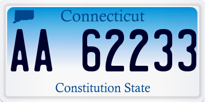 CT license plate AA62233