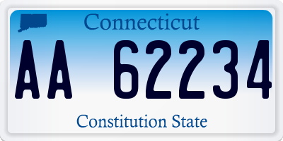 CT license plate AA62234