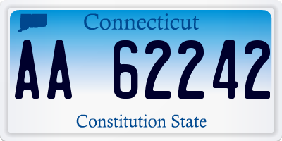 CT license plate AA62242