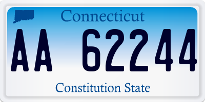 CT license plate AA62244