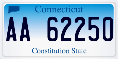 CT license plate AA62250