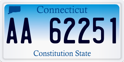 CT license plate AA62251