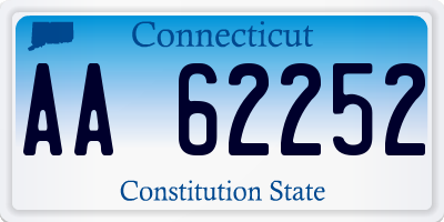 CT license plate AA62252