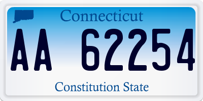 CT license plate AA62254