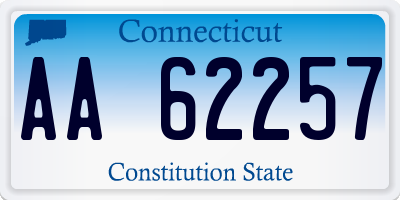 CT license plate AA62257