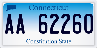 CT license plate AA62260