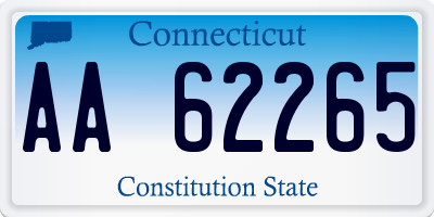 CT license plate AA62265