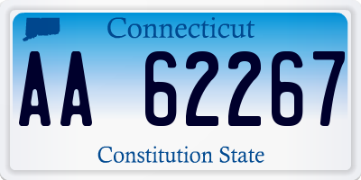 CT license plate AA62267