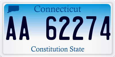 CT license plate AA62274