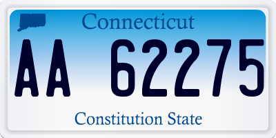 CT license plate AA62275