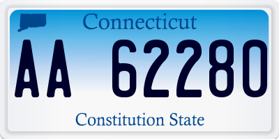 CT license plate AA62280