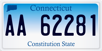 CT license plate AA62281