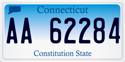 CT license plate AA62284