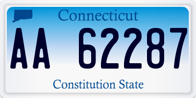 CT license plate AA62287