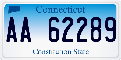 CT license plate AA62289