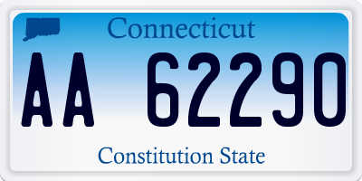 CT license plate AA62290