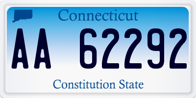 CT license plate AA62292