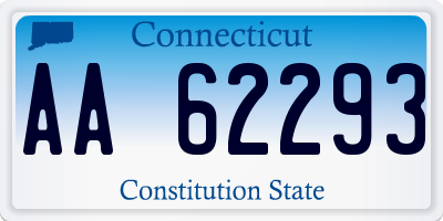 CT license plate AA62293