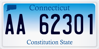 CT license plate AA62301