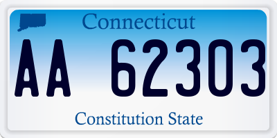 CT license plate AA62303