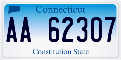 CT license plate AA62307