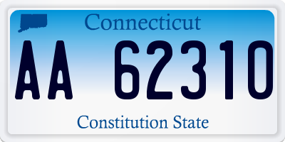 CT license plate AA62310