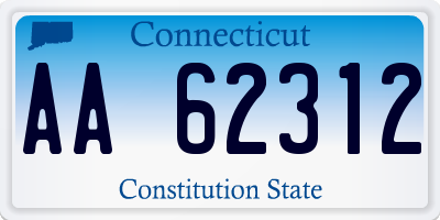 CT license plate AA62312