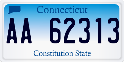 CT license plate AA62313