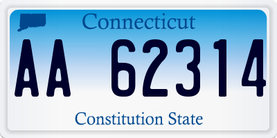 CT license plate AA62314