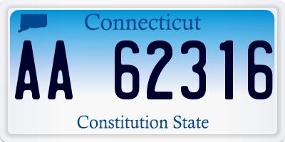 CT license plate AA62316