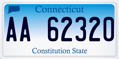 CT license plate AA62320