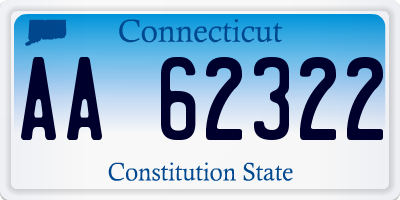 CT license plate AA62322