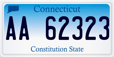 CT license plate AA62323