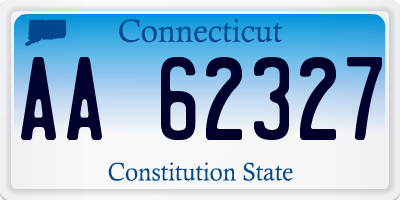 CT license plate AA62327