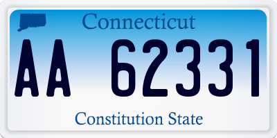 CT license plate AA62331