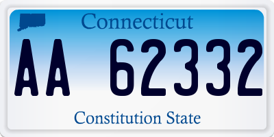 CT license plate AA62332